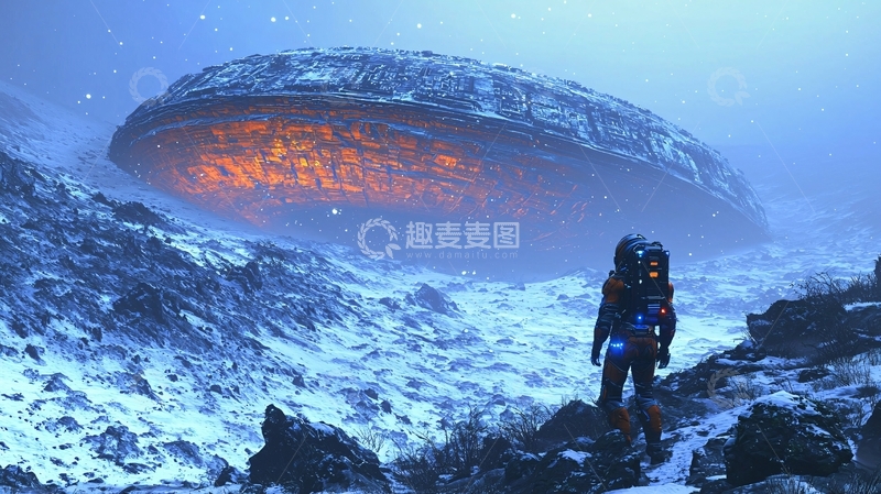高清大图下载【趣麦麦图】雪山飞碟