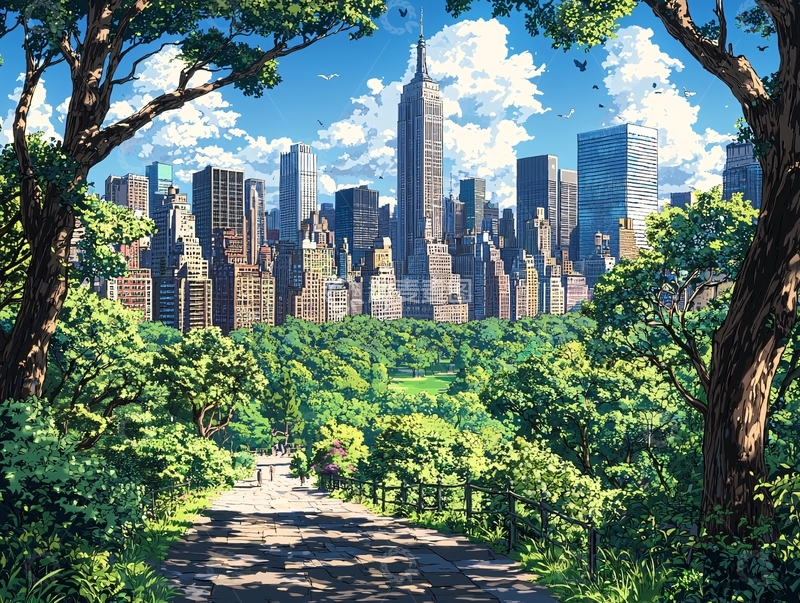高清大图下载【趣麦麦图】公园城市风景