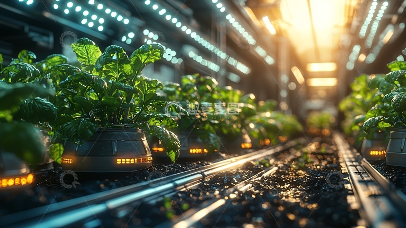 高清大图下载【趣麦麦图】未来科技感植物工厂