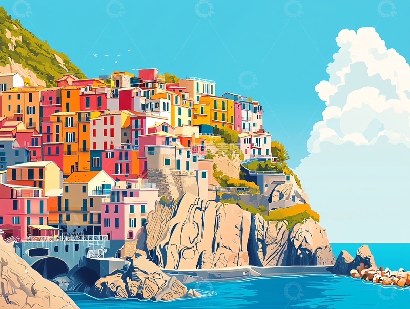 高清大图下载【趣麦麦图】彩色建筑