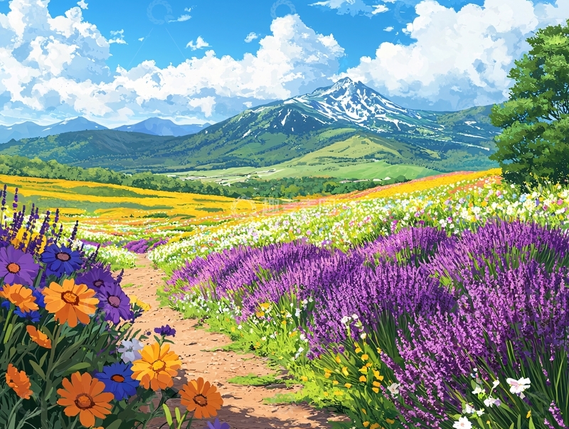 高清大图下载【趣麦麦图】彩色花田