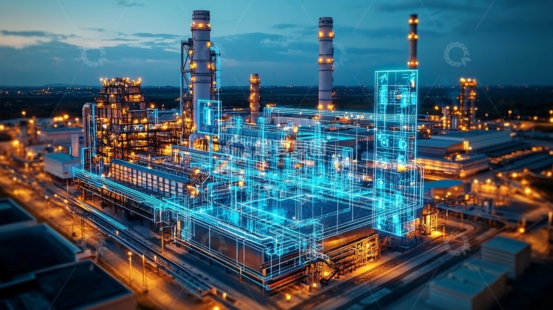 高清大图下载【趣麦麦图】夜晚的智能化石油化工厂