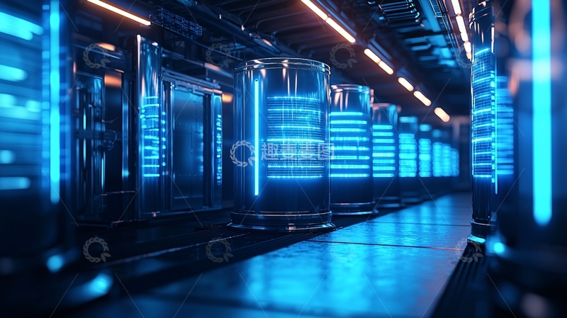 高清大图下载【趣麦麦图】未来科技感服务器机房