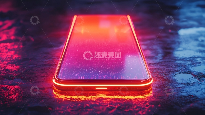 高清大图下载【趣麦麦图】霓虹灯光下的手机