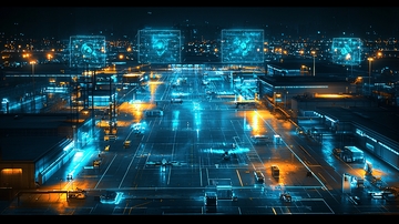 夜景智能物流中心