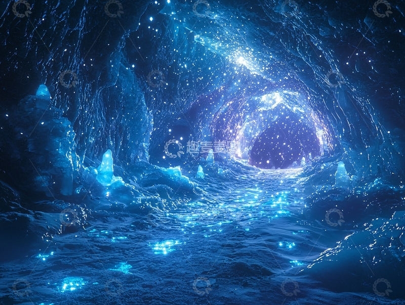 高清大图下载【趣麦麦图】蓝色冰洞