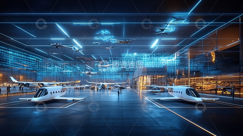 高清大图下载【趣麦麦图】未来飞行器停机坪