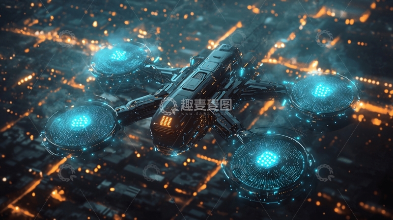 高清大图下载【趣麦麦图】未来科技无人机