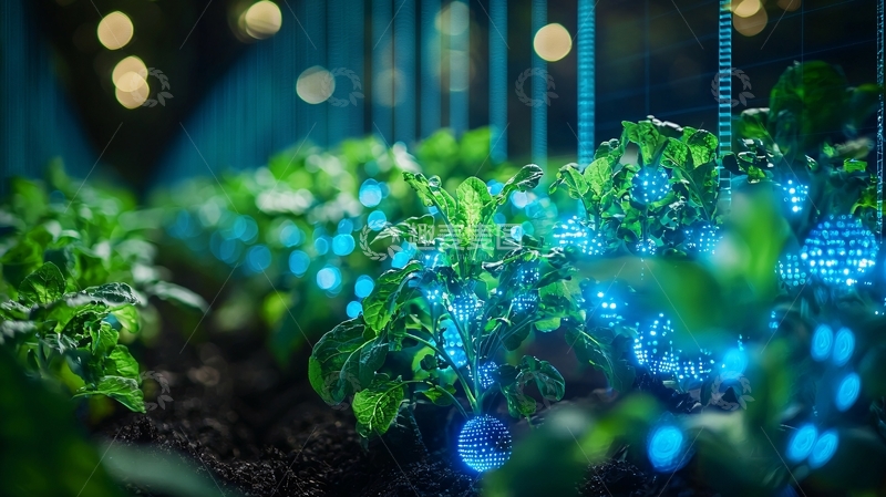 蓝光照射下的植物生长