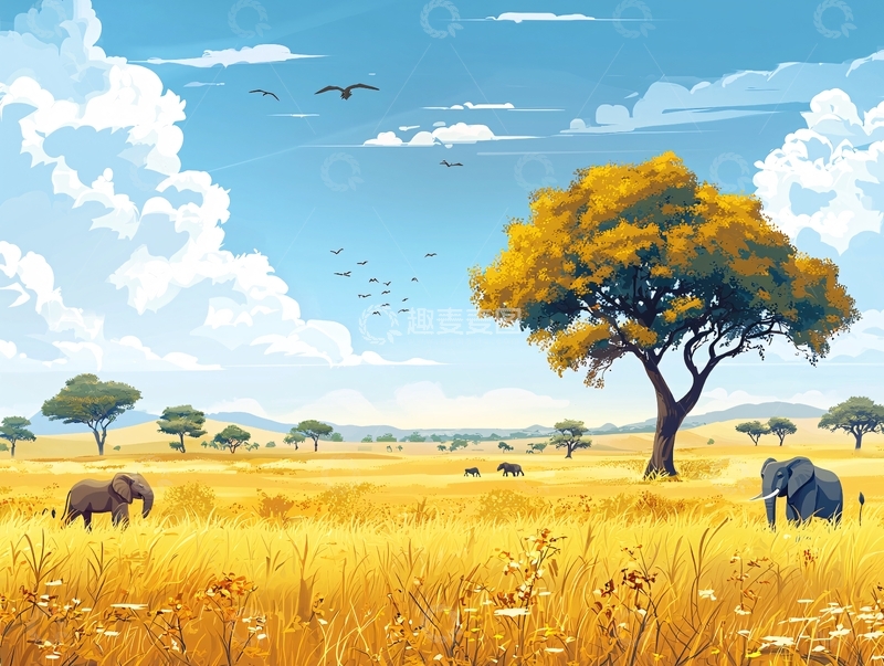 高清大图下载【趣麦麦图】非洲草原风景