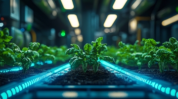 未来感室内植物生长场景