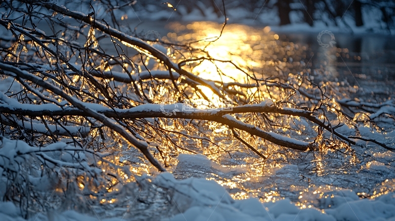 高清大图下载【趣麦麦图】冰雪夕阳