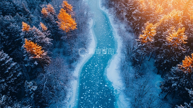 高清大图下载【趣麦麦图】冰封河流