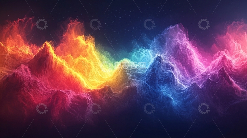 高清大图下载【趣麦麦图】绚丽多彩的能量山脉