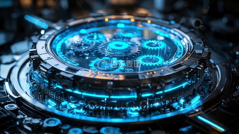 高清大图下载【趣麦麦图】科技感十足的齿轮装置