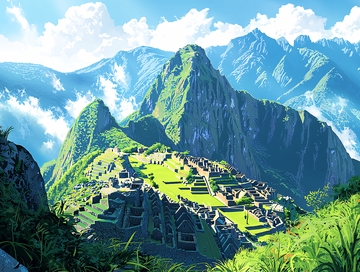 秘鲁马丘比丘全景图