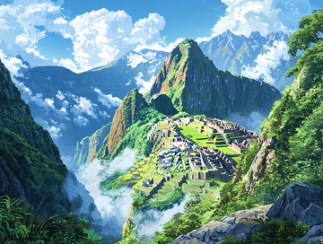 秘鲁马丘比丘全景图