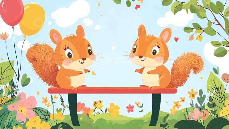 高清大图下载【趣麦麦图】卡通小松鼠