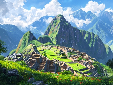 秘鲁马丘比丘全景图