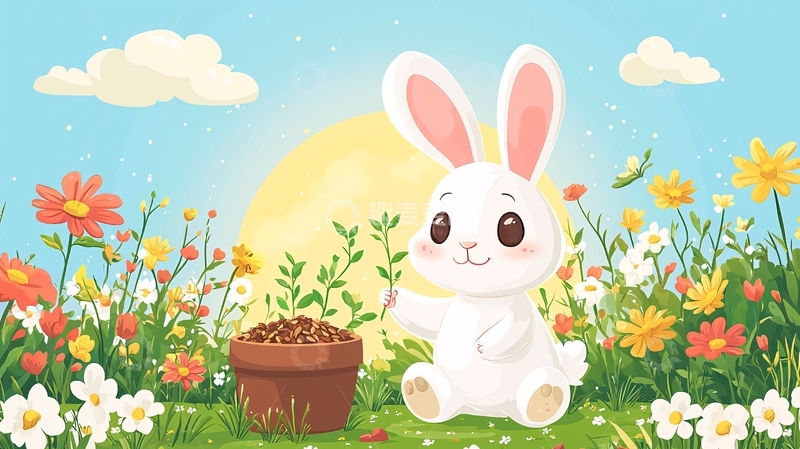 高清大图下载【趣麦麦图】卡通小白兔