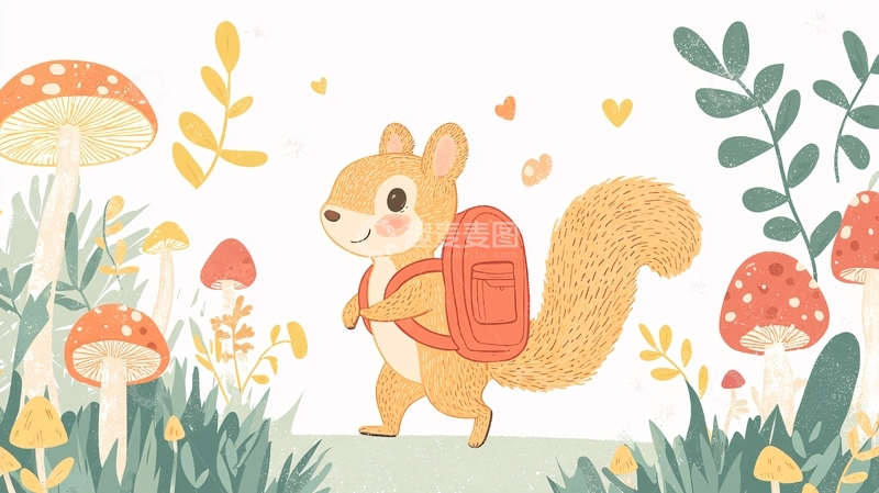 高清大图下载【趣麦麦图】卡通小松鼠