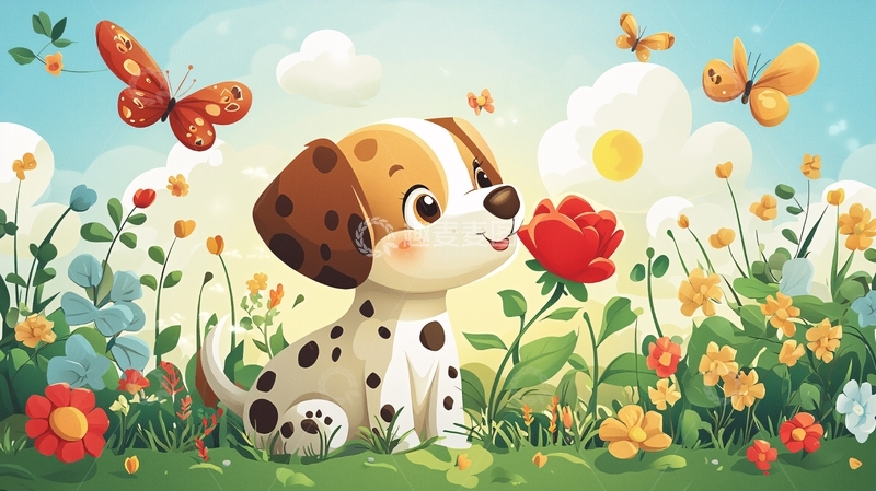 高清大图下载【趣麦麦图】卡通小狗