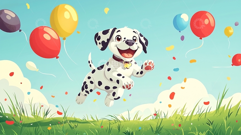 高清大图下载【趣麦麦图】快乐的斑点狗