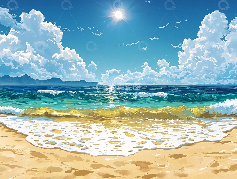 高清大图下载【趣麦麦图】阳光沙滩海浪64