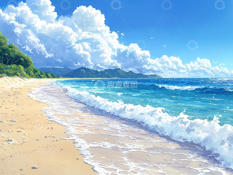 高清大图下载【趣麦麦图】阳光沙滩海浪63