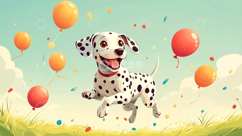 高清大图下载【趣麦麦图】卡通斑点狗
