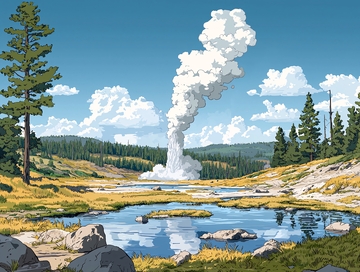 黄石公园间歇泉喷发
