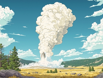 黄石公园间歇泉喷发