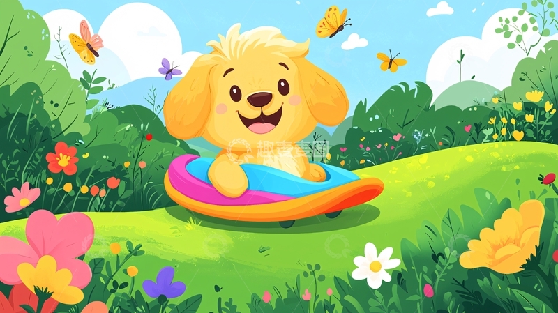 高清大图下载【趣麦麦图】卡通小狗