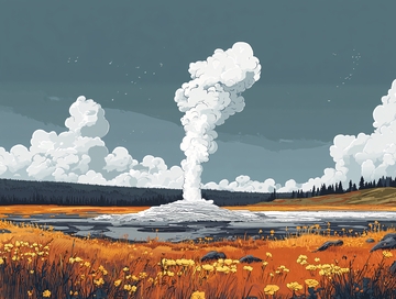 黄石公园间歇泉喷发