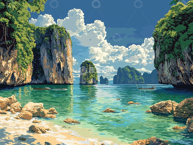 高清大图下载【趣麦麦图】海边风景画