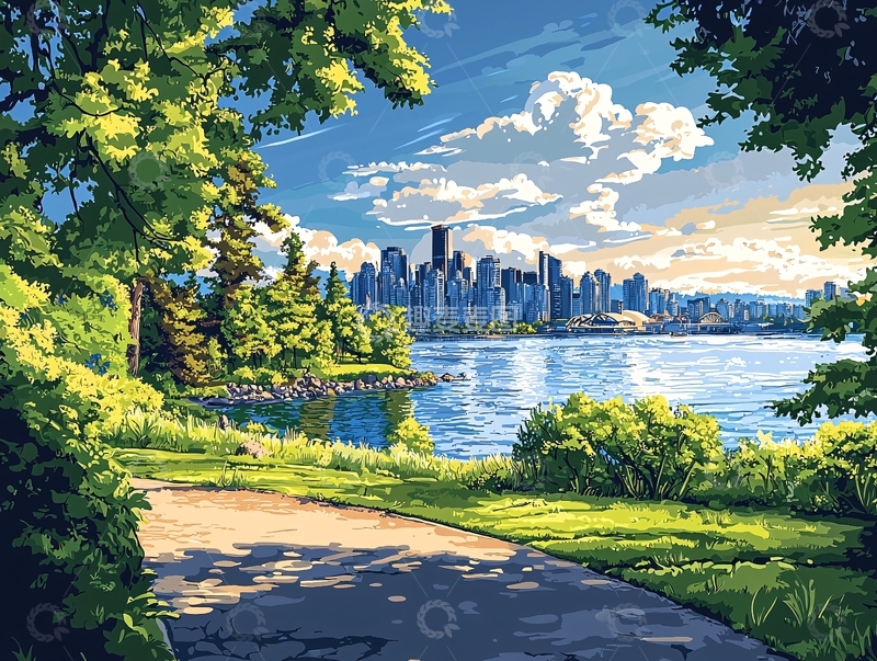 高清大图下载【趣麦麦图】阳光明媚的城市公园景色