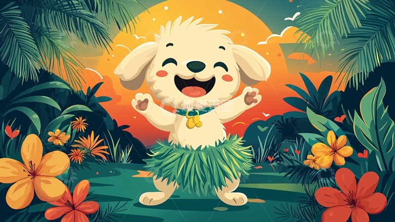 高清大图下载【趣麦麦图】热带小狗