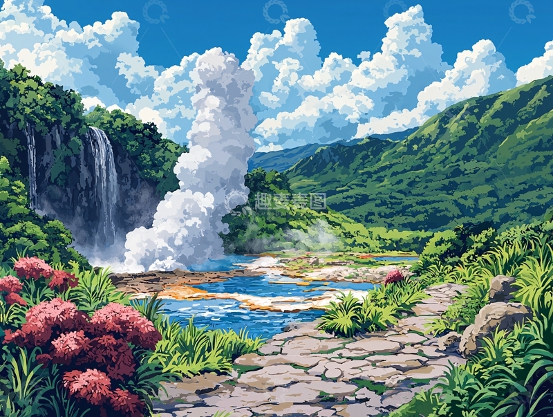 高清大图下载【趣麦麦图】梦幻热带峡谷