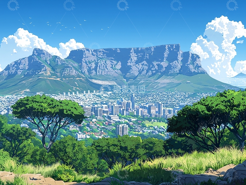 高清大图下载【趣麦麦图】-桌山城市景观