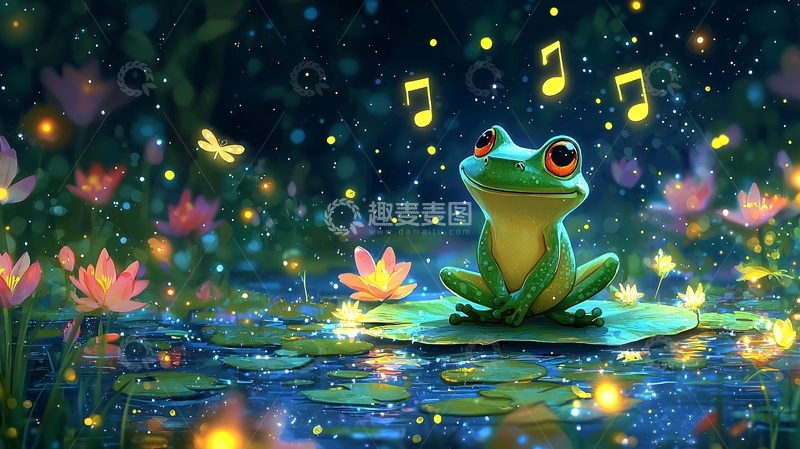 高清大图下载【趣麦麦图】梦幻青蛙