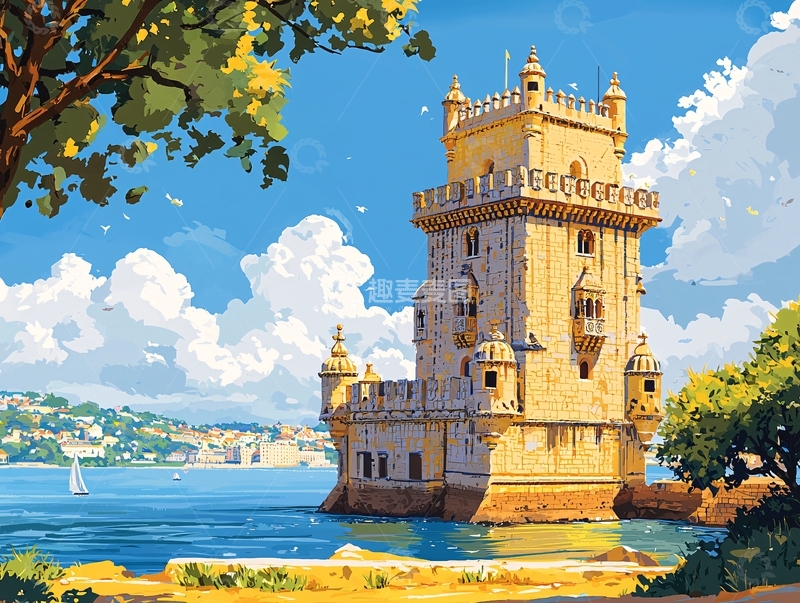 高清大图下载【趣麦麦图】阳光下的贝伦塔