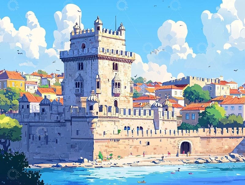 高清大图下载【趣麦麦图】阳光下的贝伦塔