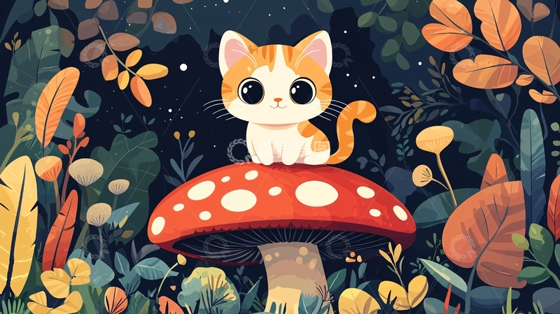 高清大图下载【趣麦麦图】森林小猫