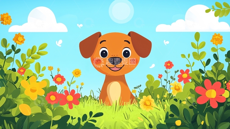 高清大图下载【趣麦麦图】卡通小狗
