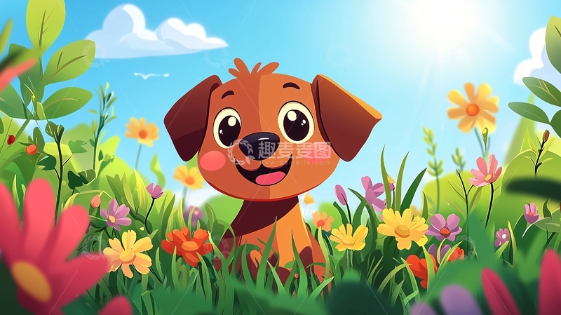 高清大图下载【趣麦麦图】卡通小狗