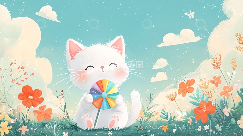 高清大图下载【趣麦麦图】可爱小白猫