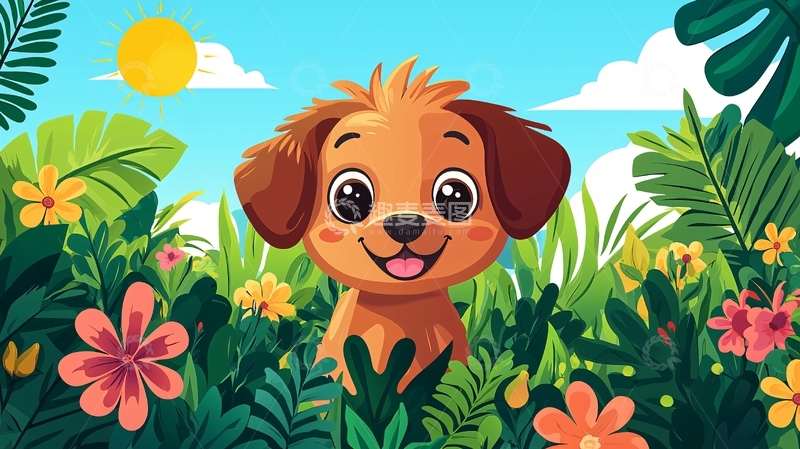 高清大图下载【趣麦麦图】卡通小狗