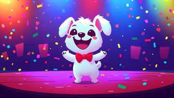 可爱小狗舞台表演