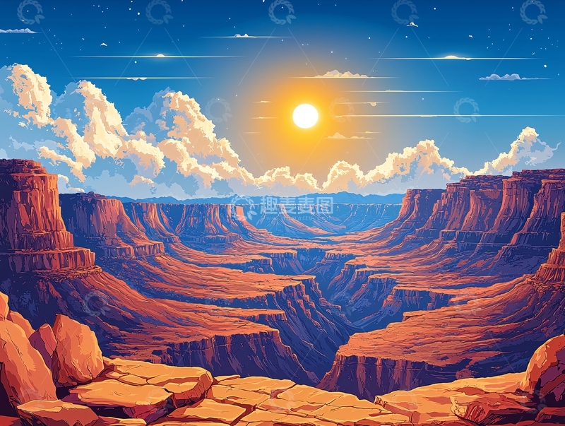 高清大图下载【趣麦麦图】日出峡谷壮丽景色