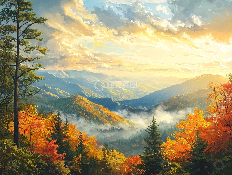 高清大图下载【趣麦麦图】秋日山脉景色